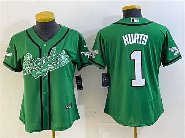 Women's Philadelphia Eagles #1 Jalen Hurts Green Cool Base Stitched Baseball Jersey(Run Small),We sell and wholesale Women's Philadelphia Eagles #1 Jalen Hurts Green Cool Base Stitched Baseball Jersey(Run Small) on line form chian!
